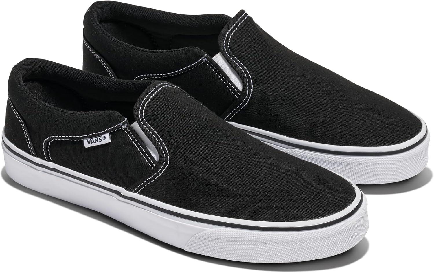 image:imageVans Mens Asher SlipOn ShoeBlackWhite