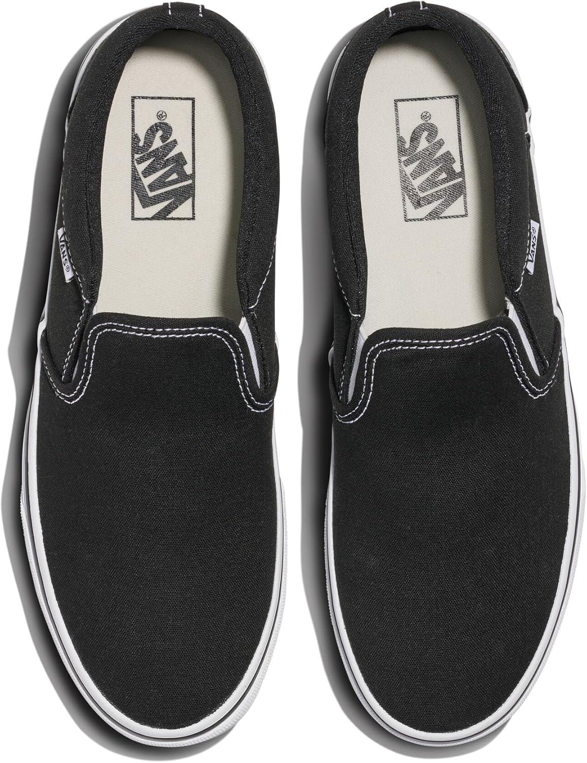 image:imageVans Mens Asher SlipOn ShoeCanvas BlackWhite
