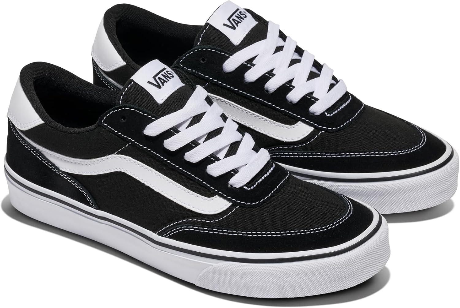 image:imageVans Mens Brooklyn LsSuedeCanvas BlackWhite