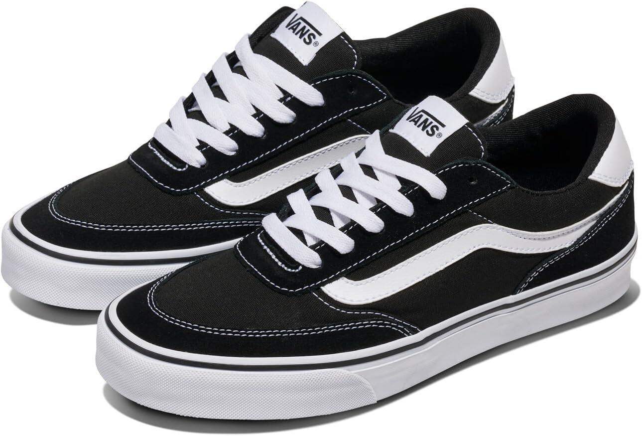 image:imageVans Mens Brooklyn LsSuedeCanvas BlackWhite