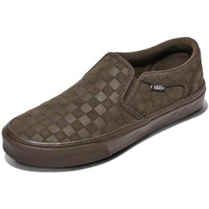 Vans Men’s Asher Slip-On Shoe(Embossed Suede Coal Brown)