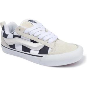 Vans Unisex-Adult Knu Skool Shoe(Mega Check Blanc De Blanc/Black)