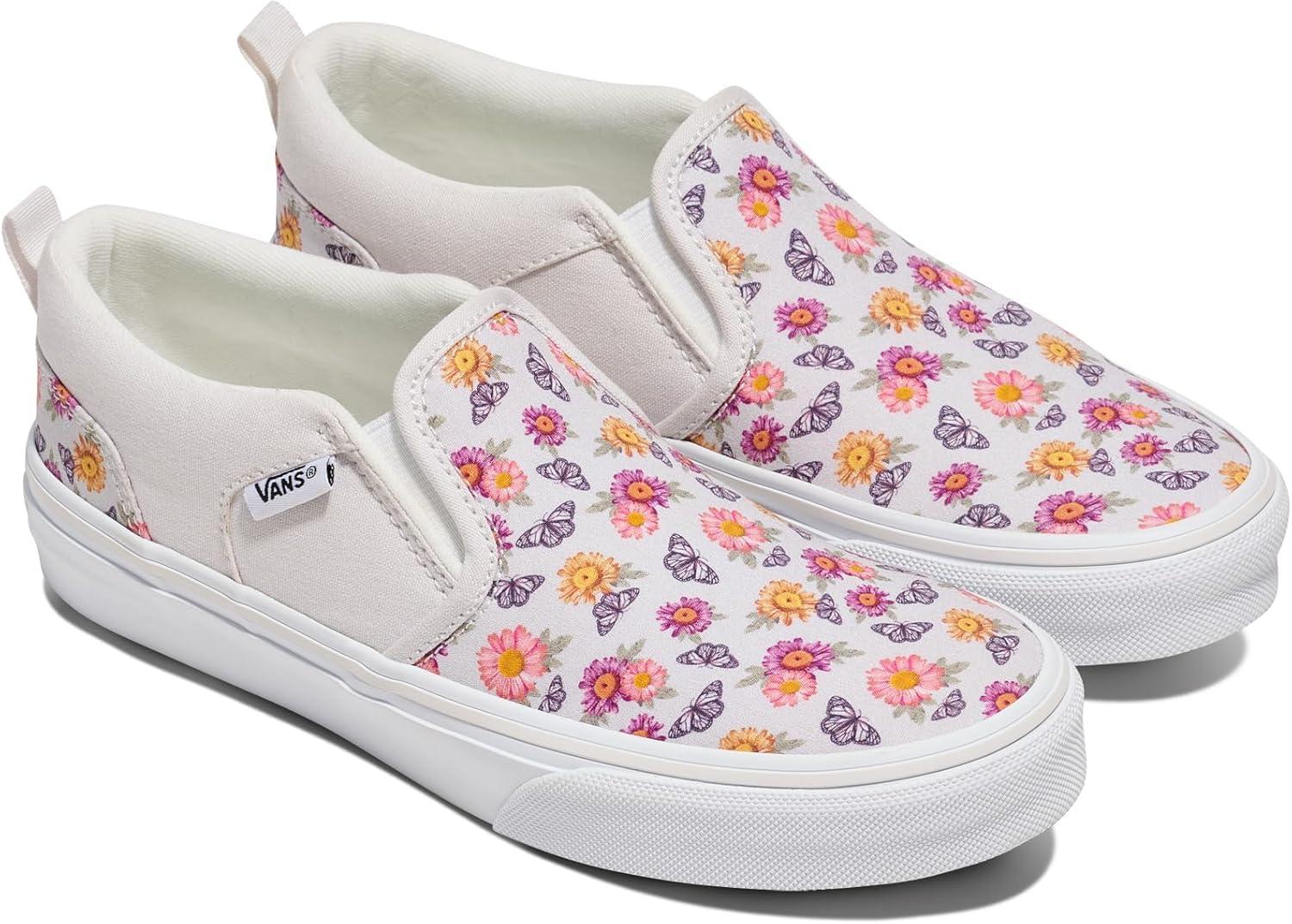 image:imageVans Girls Asher Slipon ShoeButterfly Floral Blanc De Blanc