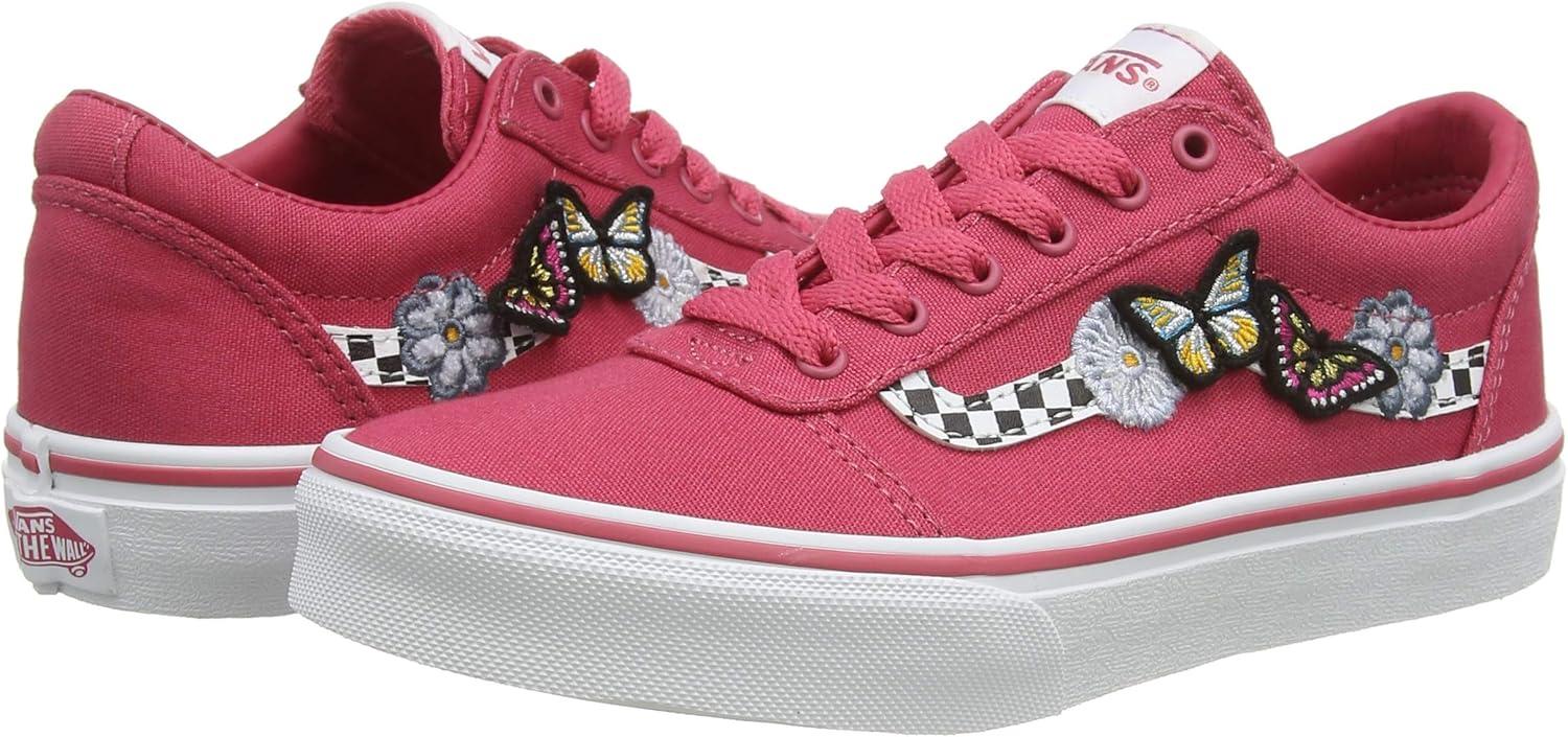 image:imageVans Kids Ward SneakerPink Butterflies Claret Red White Wg4