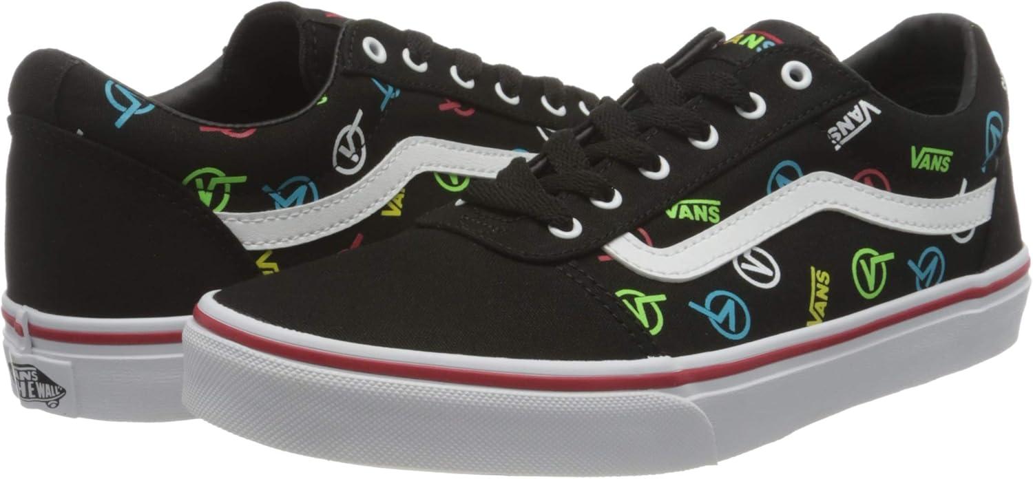 image:imageVans Kids Ward SneakerRainbow Logo Black White
