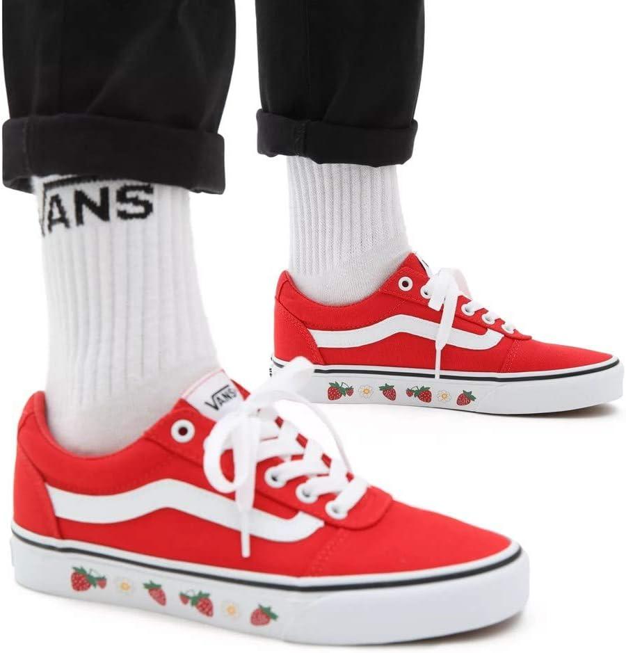 image:imageVans Kids Ward SneakerStrawberry Sidewall High Risk Red White
