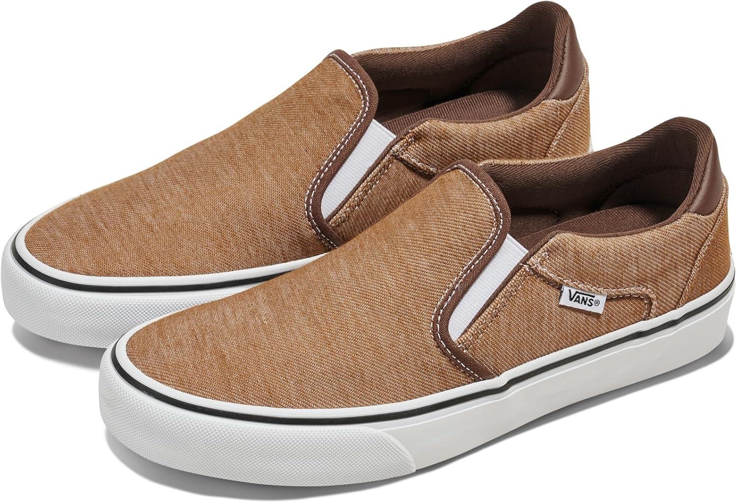 image:imageVans Mens Asher Deluxe Slipon Shoe Comfortable Sneakers for Fashion Walking amp Everyday WearWashed Chipmunk