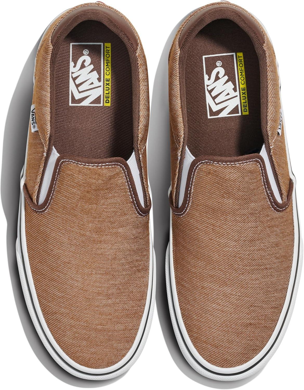 image:imageVans Mens Asher Deluxe Slipon Shoe Comfortable Sneakers for Fashion Walking amp Everyday WearWashed Chipmunk