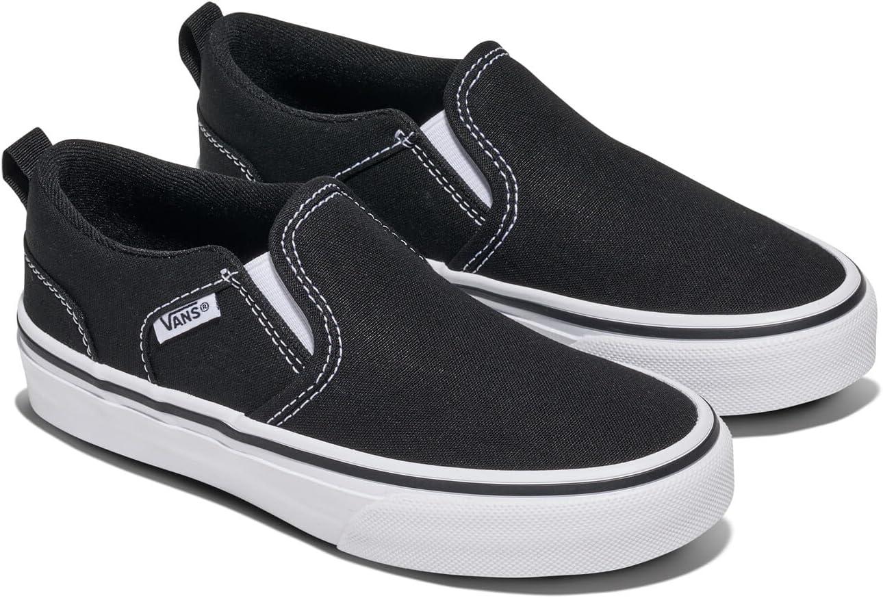 image:imageVans UnisexChild Asher Slipon ShoeCanvas BlackWhite