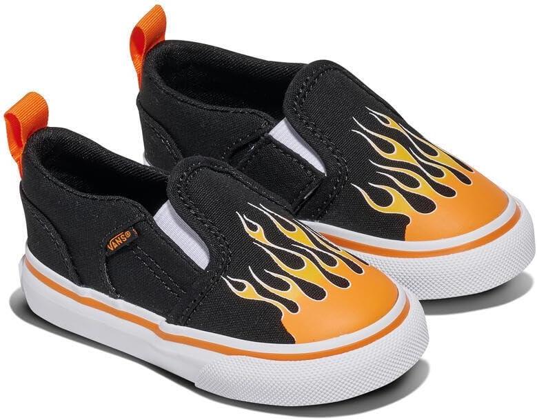 image:imageVans UnisexChild Asher V Slipon ShoeFlame Black