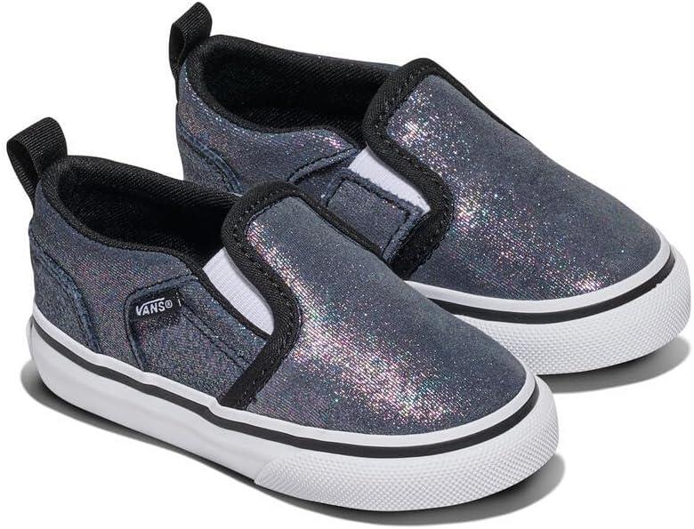 image:imageVans UnisexChild Asher V Slipon ShoeShimmer Black