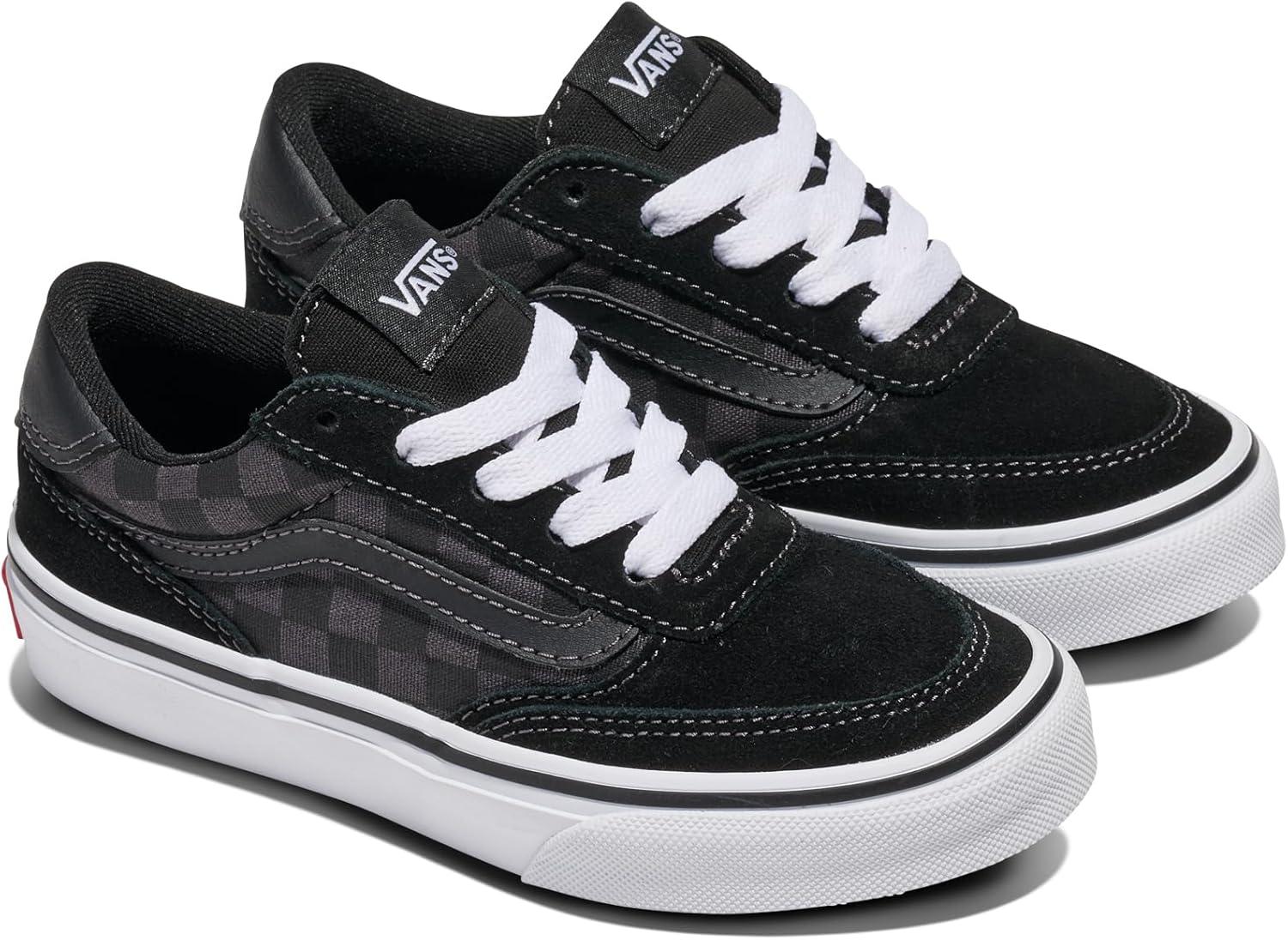 image:imageVans UnisexChild Brooklyn Ls Low Top ShoeCheckerboard BlackAsphalt