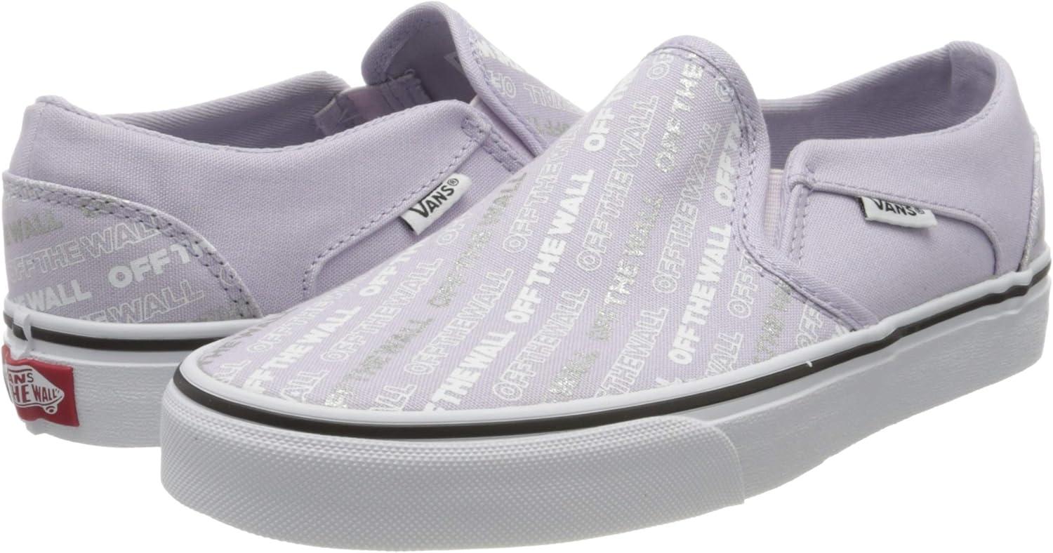 image:imageVans Womens Asher Adult Low Top SneakersBlue Logo Repeat Lavender Blue White Xwq