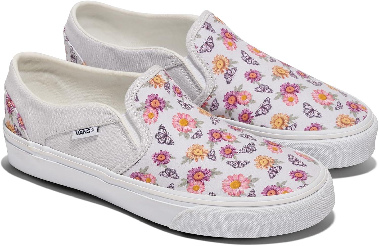 image:imageVans Womens Asher Adult Low Top SneakersButterfly Floral Blanc De Blanc