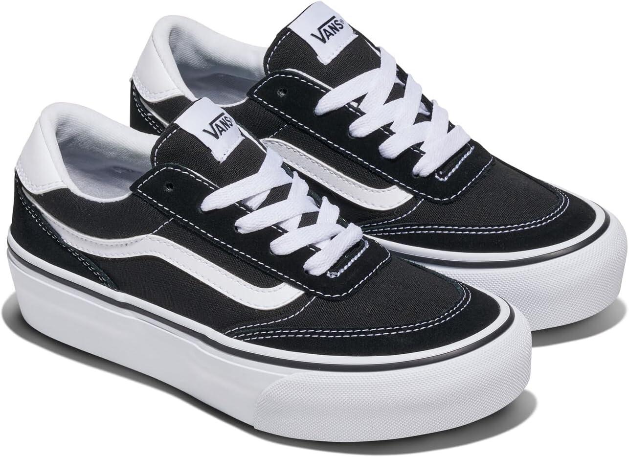 image:imageVans Womens Brooklyn Ls Platform ShoeSuedeCanvas BlackWhite
