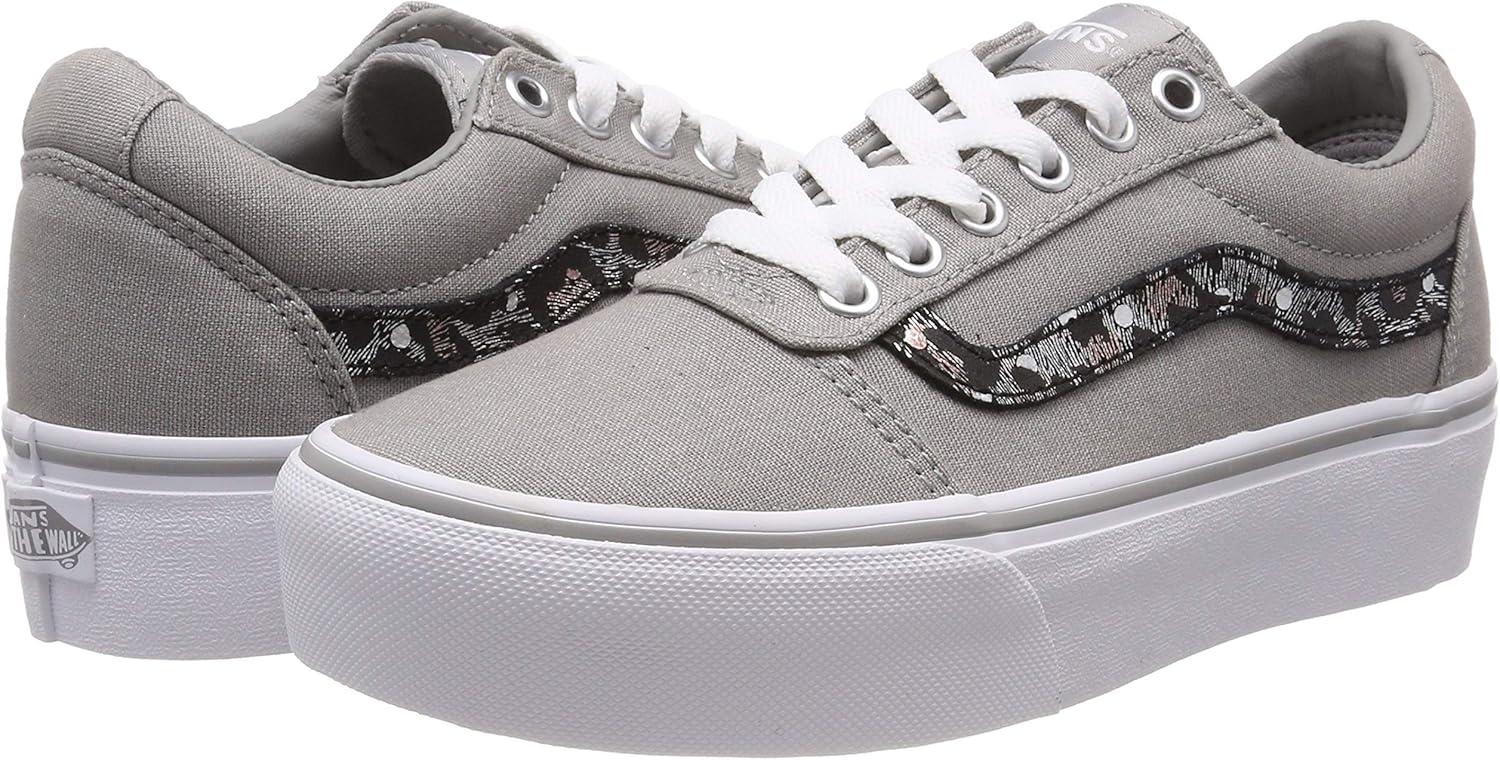 image:imageVans Womens Ward Platform SneakerGrey Metallic Leopard Drizzle Vw2