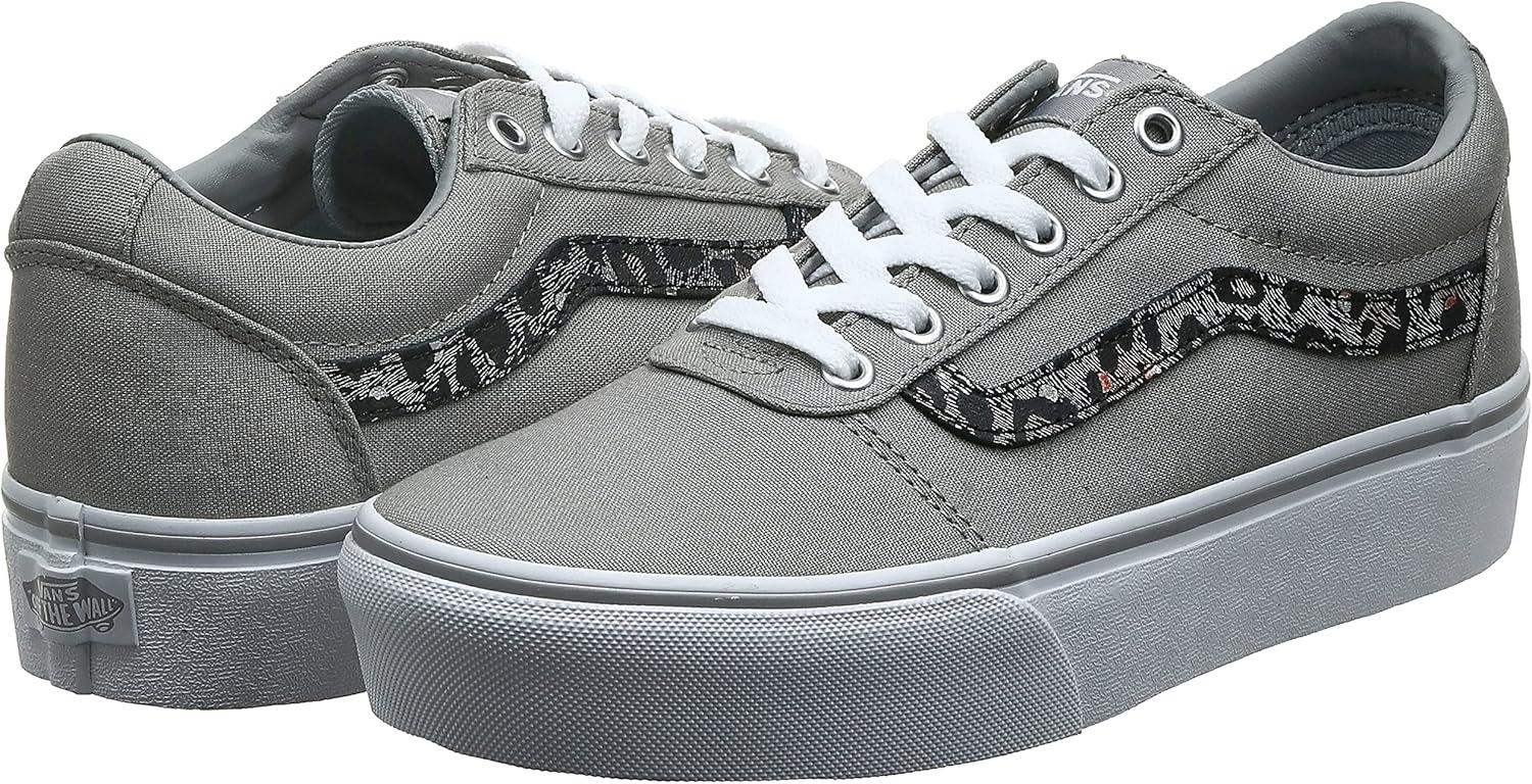 image:imageVans Womens Ward Platform SneakerGrey Metallic Leopard Drizzle Vw2