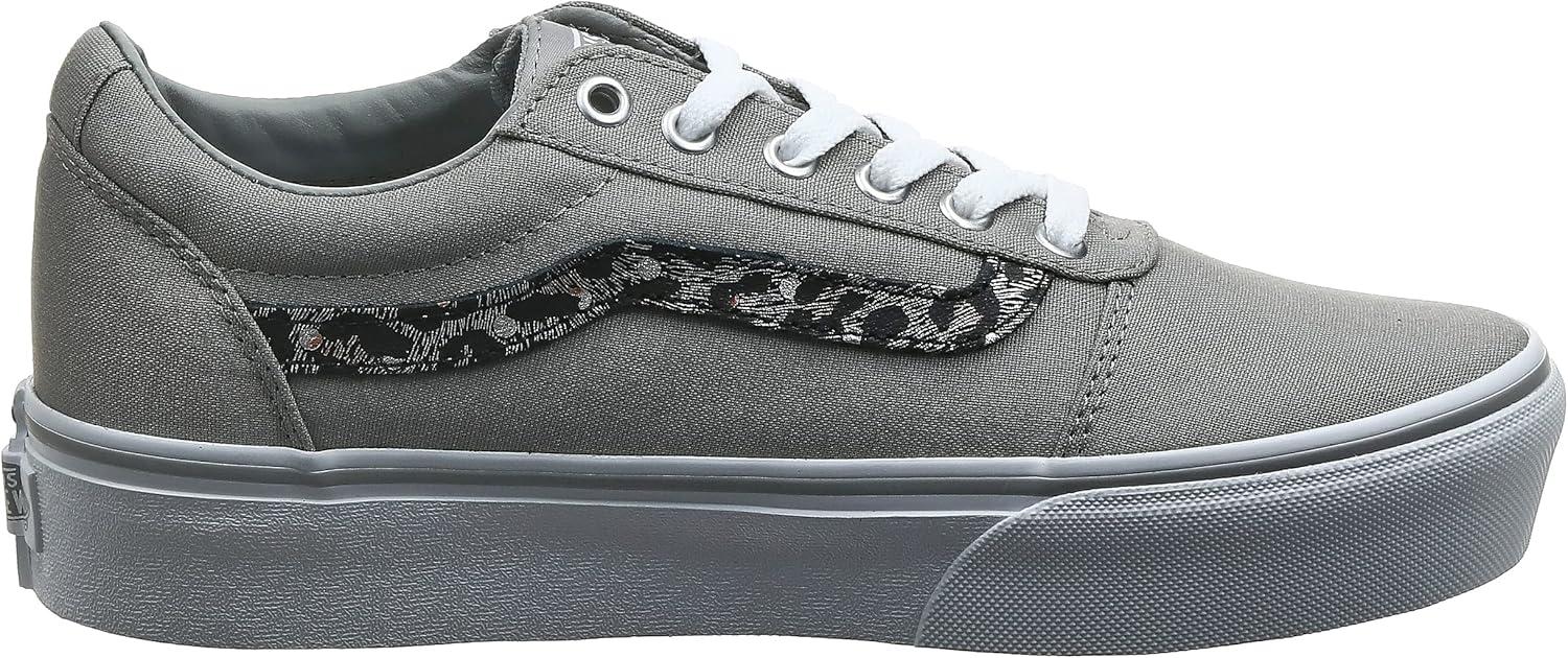 image:imageVans Womens Ward Platform SneakerGrey Metallic Leopard Drizzle Vw2