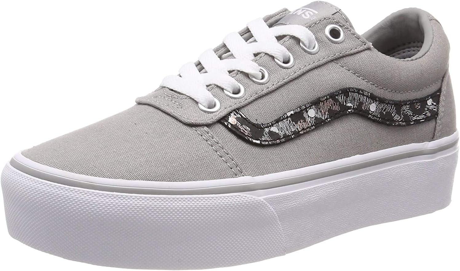 image:imageVans Womens Ward Platform SneakerGrey Metallic Leopard Drizzle Vw2