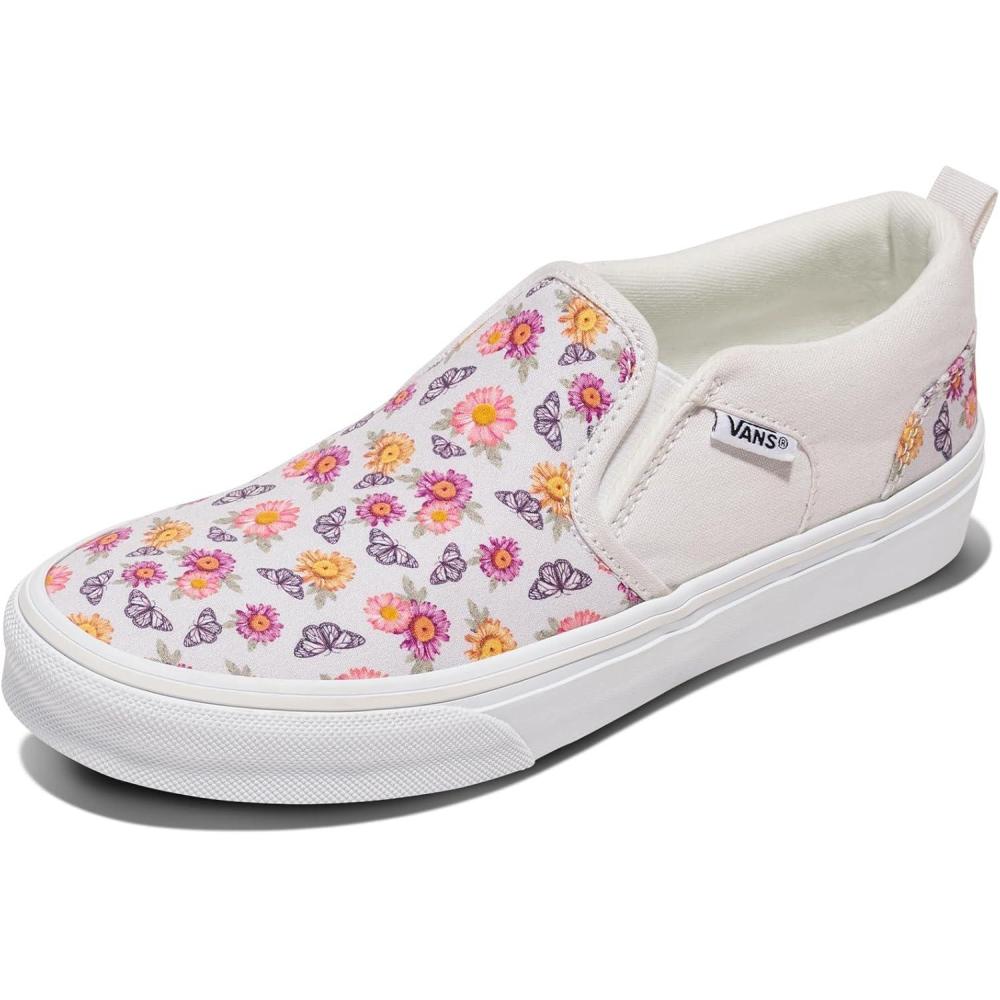 image:imageVans Girls Asher Slipon ShoeButterfly Floral Blanc De Blanc