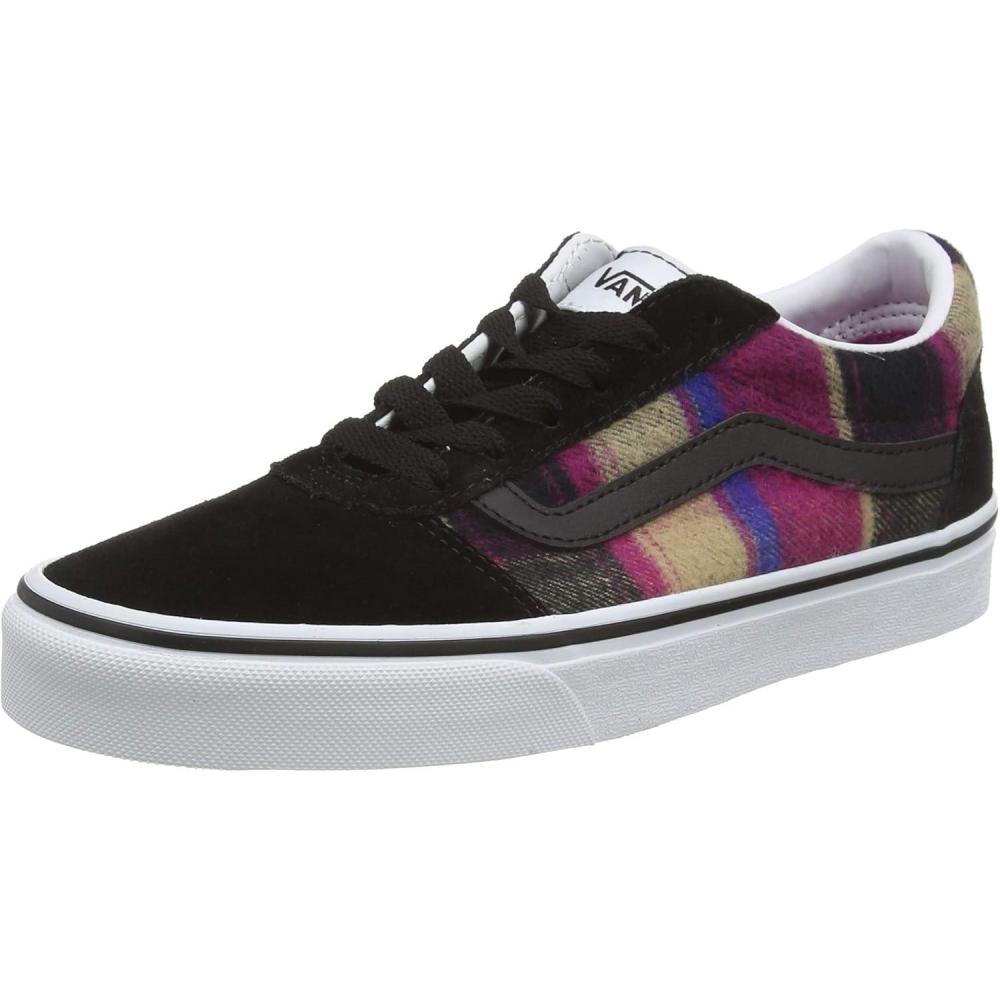 image:imageVans Kids Ward SneakerMulticolour Cozy Plaid Fuchsia Red True White Usf