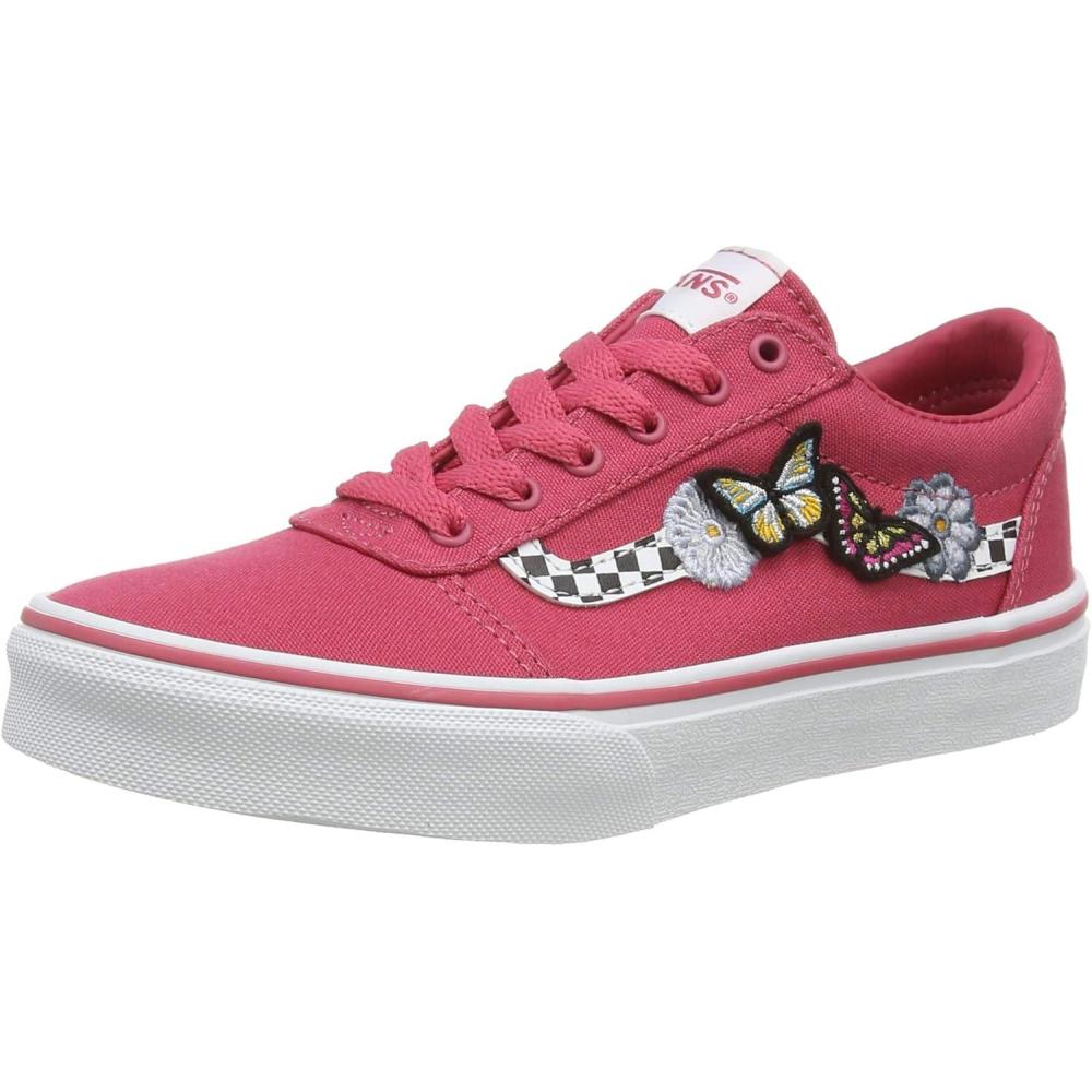 image:imageVans Kids Ward SneakerPink Butterflies Claret Red White Wg4