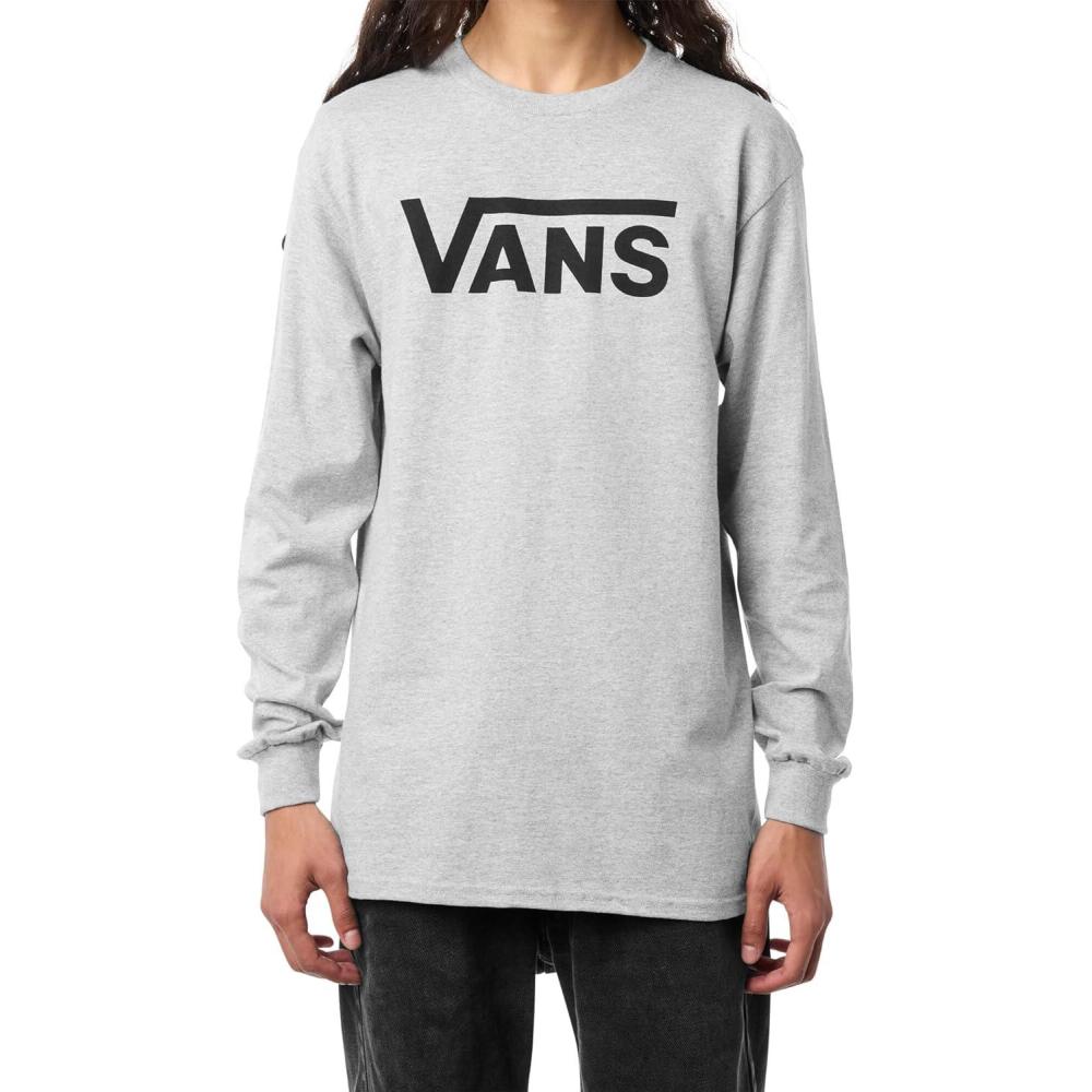 image:imageVans UnisexAdult Classic Vans LongSleeve TShirt Graphic Tee Regular Fit Soft 100 Cotton Fabric Durable ConstructionAthletic Heather