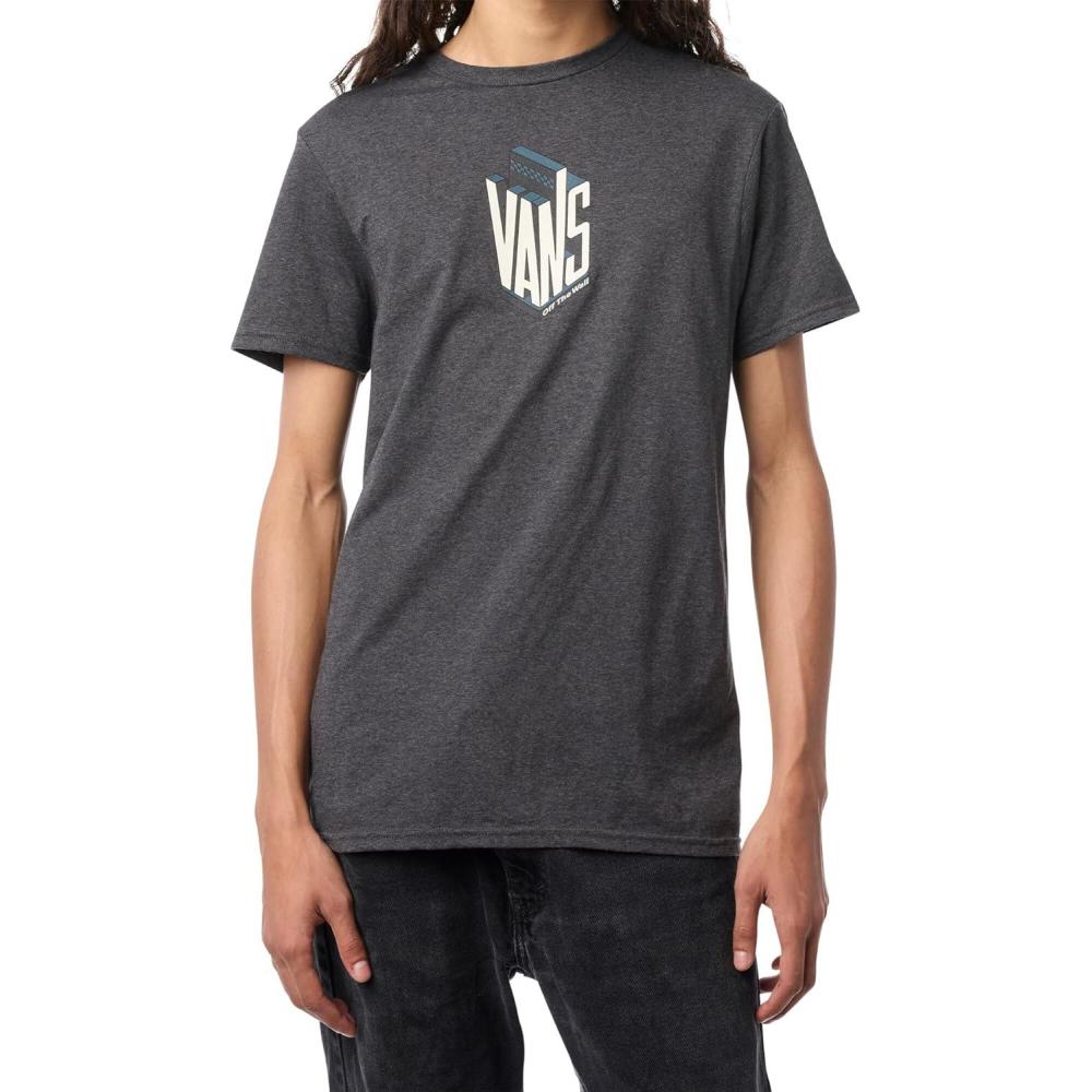 image:imageVans UnisexAdult On The Block ShortSleeve TShirt Graphic Tee Regular Fit Soft 100 Cotton Fabric Durable ConstructionConcrete HeatherBlack