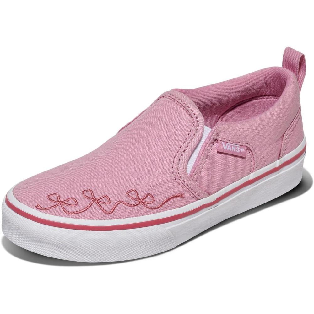 image:imageVans UnisexChild Asher Slipon ShoeEmbroidery Pink Dawn