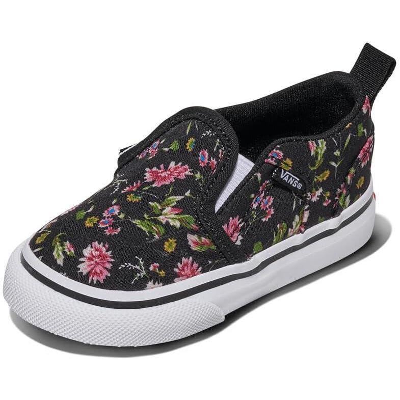 image:imageVans UnisexChild Asher V Slipon ShoeDark Floral Black