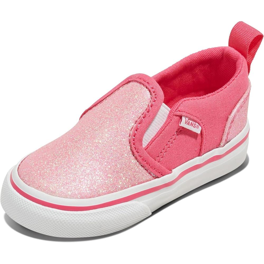 image:imageVans UnisexChild Asher V Slipon ShoeGlitter Candied Pink
