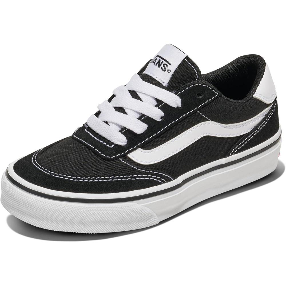 image:imageVans UnisexChild Brooklyn Ls Low Top ShoeSuedeCanvas BlackWhite