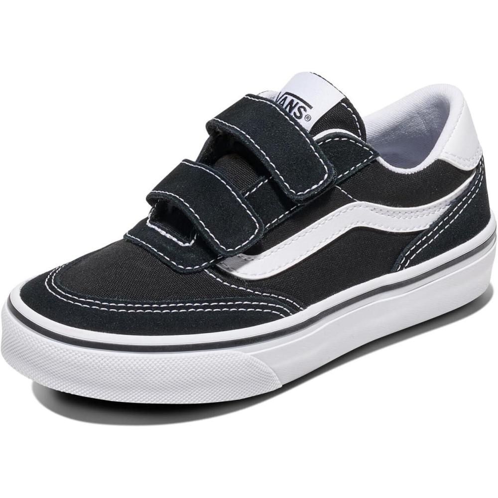 image:imageVans UnisexChild Brooklyn Ls V Low Top ShoeSuedeCanvas BlackWhite