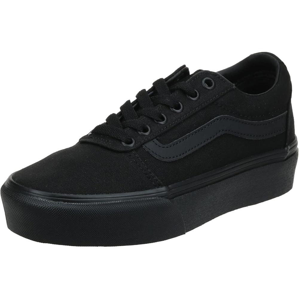image:imageVans Womens Ward Platform SneakerCanvas Black Black
