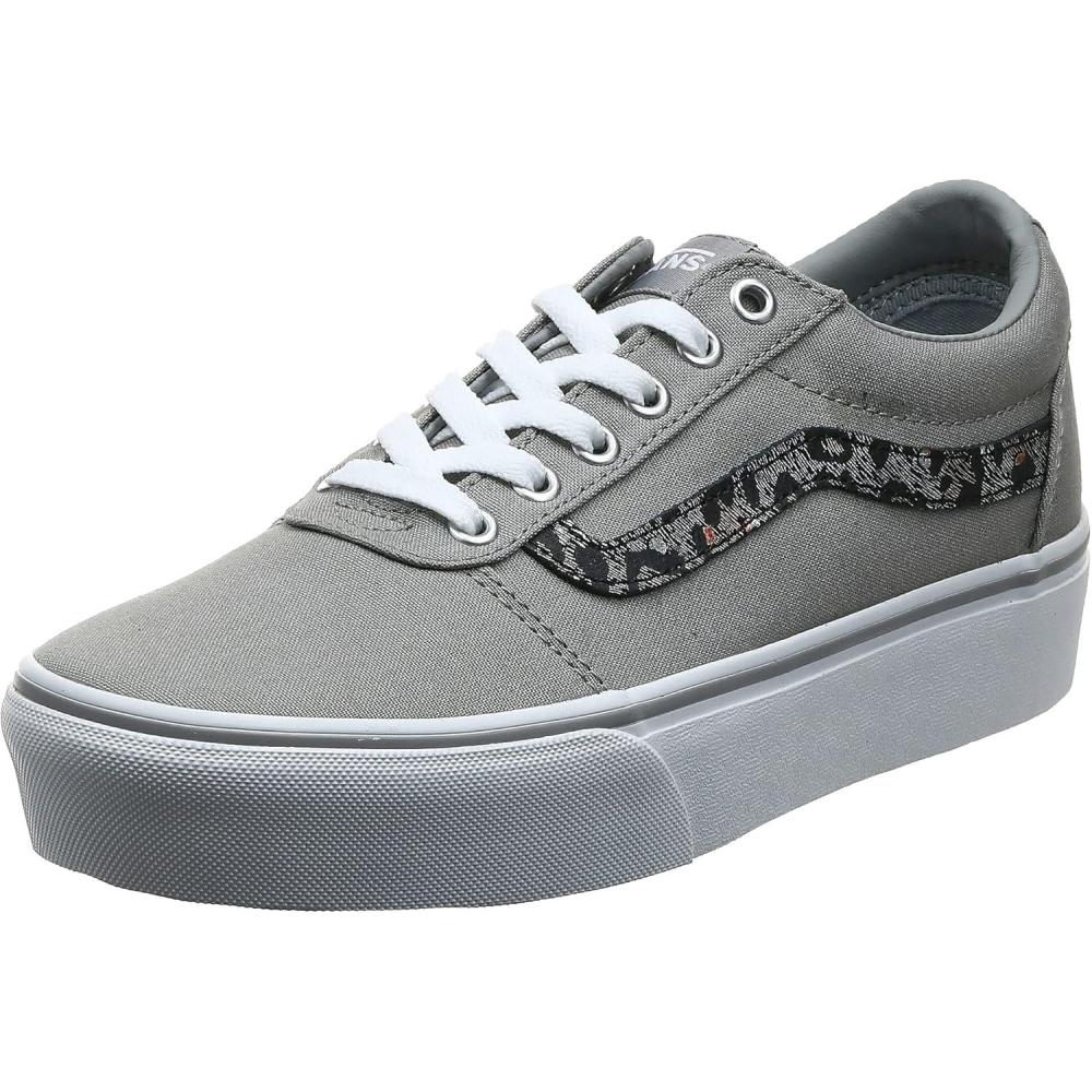 image:imageVans Womens Ward Platform SneakerGrey Metallic Leopard Drizzle Vw2