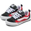 Vans Big Kids’ Knu Skool Shoe | ’90s Retro Puffy Low-Top Fashion Sneakers for Boys & Girls, Black/Racing Red, 7