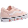 Vans Kids’ Ward Sneaker(Strawberry Sidewall Silver Peony White)