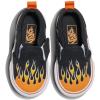 Vans Unisex-Child Asher V Slip-on Shoe(Flame Black)
