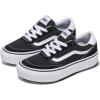 Vans Womens Brooklyn Ls Platform Shoe(Suede/Canvas Black/White)