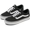 Vans Women’s Ward Low-Top Fashion Sneaker, Canvas Black/White, 9.5