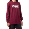 Vans Unisex-Adult Classic Vans Long-Sleeve T-Shirt | Graphic Tee, Regular Fit, Soft 100% Cotton Fabric, Durable Construction(Burgundy)