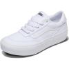 Vans Womens Brooklyn Ls Platform Shoe(Canvas White/White)