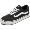 Vans Women’s Ward Low-Top Fashion Sneaker, Canvas Black/White, 9.5