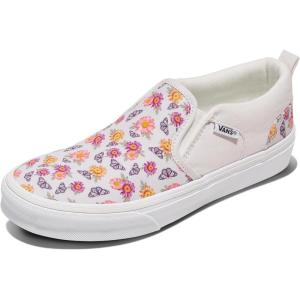 Vans Girls Asher Slip-on Shoe(Butterfly Floral Blanc De Blanc)