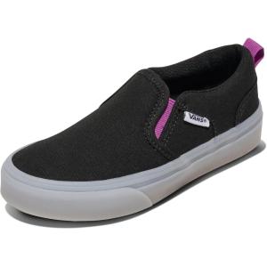Vans Girls Asher Slip-on Shoe(Glow Sidewall Willowherb)