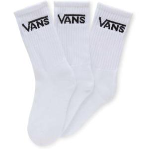 Vans Kids’ Classic Crew Socks (3-Pack) | Unisex Everyday Socks for Boys & Girls, Soft & Stretchy Fabric, Great for High-Top Shoes, White, 1-6