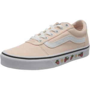 Vans Kids’ Ward Sneaker(Strawberry Sidewall Silver Peony White)