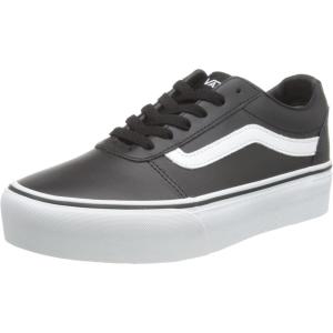 Vans Kids’ Ward Sneaker(Tumbled Leather Blk Wht)