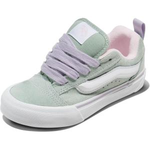 Vans Little Kids’ Knu Skool Shoe | ’90s Retro Puffy Low-Top Fashion Sneakers for Boys & Girls, Duo Color Gray Olive/Multi, 10.5