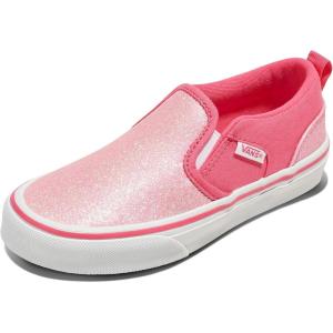 Vans Unisex-Child Asher Slip-on Shoe(Glitter Candied Pink)